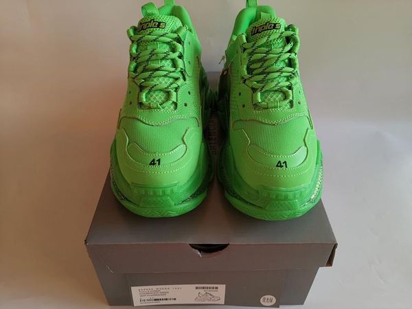 

sale fashion paris triple s 3.0 crystal bottoms vintage sneakers men women casual shoes tripler red green luxe platform shoes l14, Black