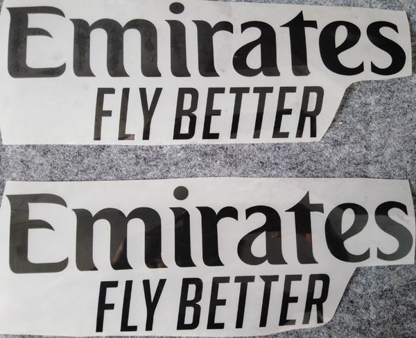 

EMIRATES FLY BETTER штамповка логотипа переднего спонсора наклейки для печати нарукавные футболки значки с принтом нарукавная повязка черные футболки