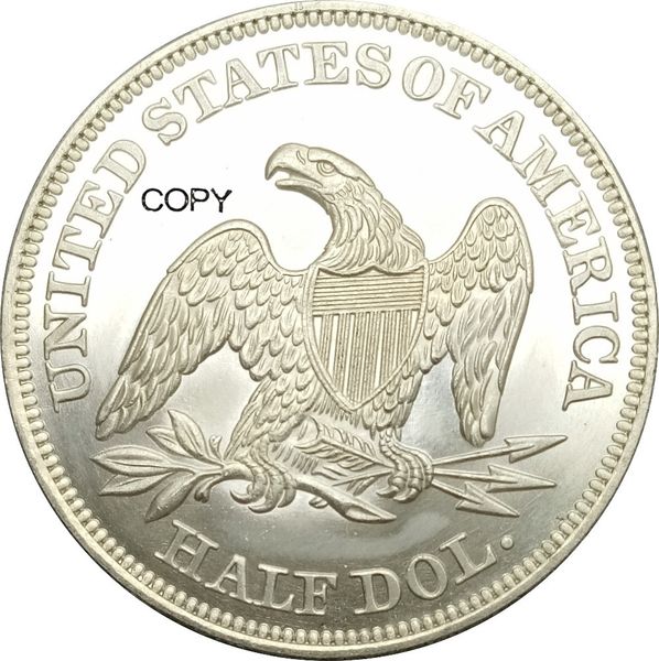 

united states liberty seated half dollars no motto above eagle 1843 brass plated silver copy coin other home decor