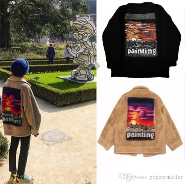 

куртки дизайнер закат ручная роспись стеганые толстые теплые дизайнерские куртки мода мужская зимняя куртка gd mens designer, Black