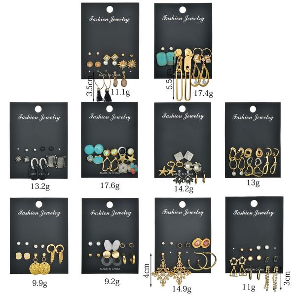 

wild geometric love multiple earrings pendant female new korean version of the geometric drop oil alloy earringsfashion jewelry, Golden;silver