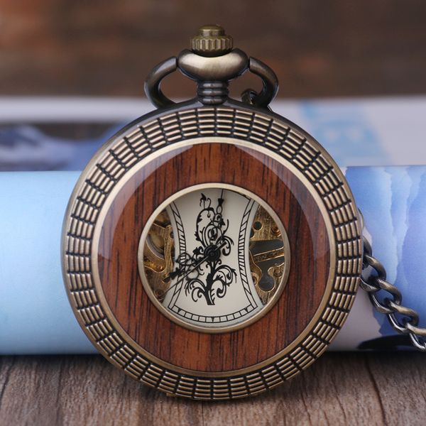 

luxury 6 pirces mechanical hand wind watches roman numbers fob watch vintage skeleton pocket watch for men women gift, Slivery;golden