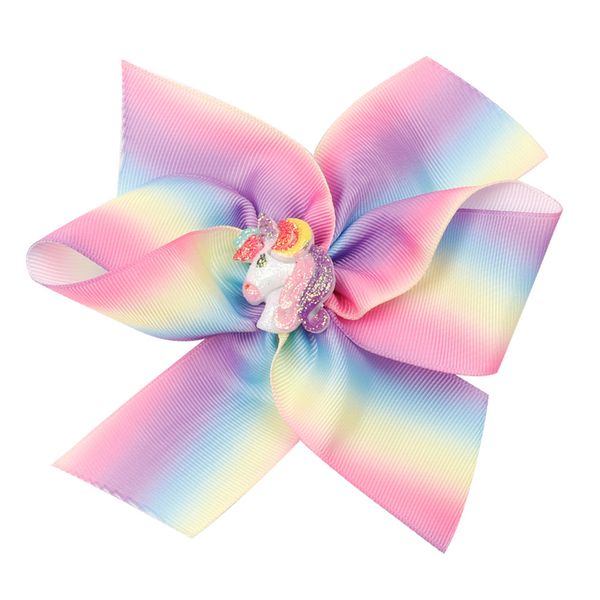 

carter lisa unique 5 inch hair accessories mini unicorn ribbon plain bow children's handmade butterfly hair clip for girls, Slivery;white