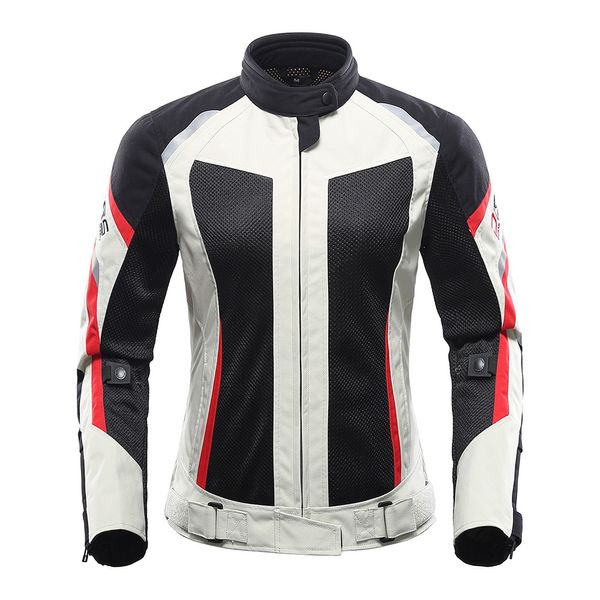 

new motorcycle clothing summer mesh riding suit breathable men and women set brand long-sleeved ventilation slim racing suit, Black;red