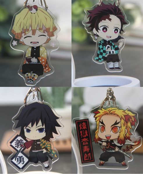 

1pc demon slayer: kimetsu no yaiba anime kamado nezuko pendant keychain cosplay prop bag decor keyring for boy girl hot, Silver