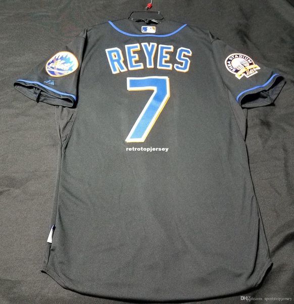

majestic new york #7 jose reyes cool base shea patch jersey mens stitched wholesale big and tall size xs-6xl baseball jerseys, Black;blue