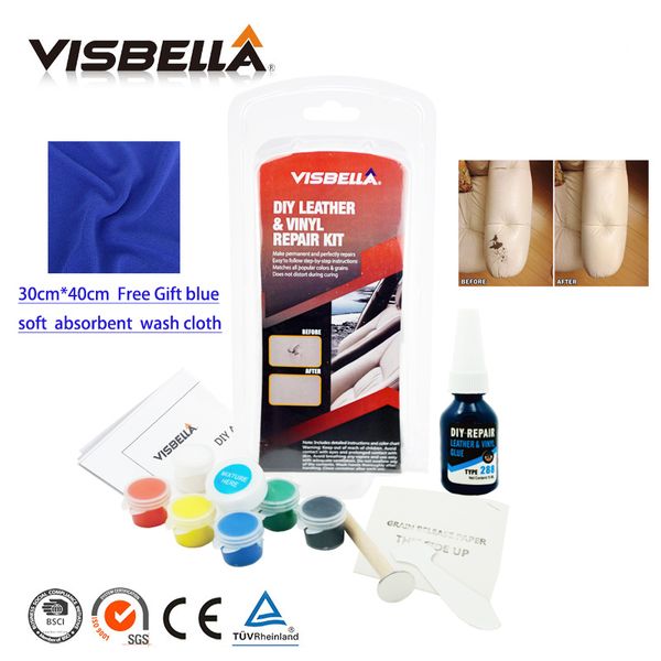 

visbella leather vinyl repair kit auto car care seat sofa coats holes scratch cracks rips restore leather restoration tools
