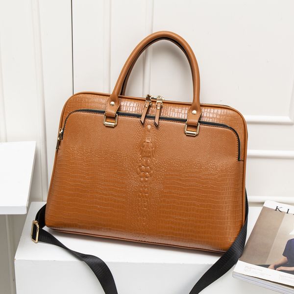 

new women's shoulder bag female leather handbag occupation file package alligator grain ladies crossbody bags for women handbags