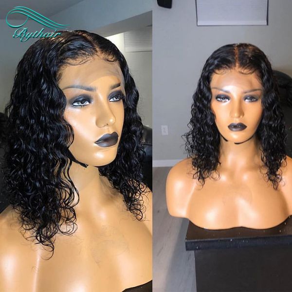 

pre plucked curly lace front human hair wigs 130% 150% density brazilian virgin hair bleached knots full lace wigs with baby hairs, Black;brown