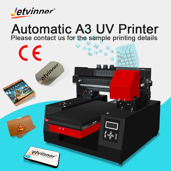 

Jetvinner A3 размер УФ-принт струйные принтеры DIY печатная машина для цилиндра 3d тиснен