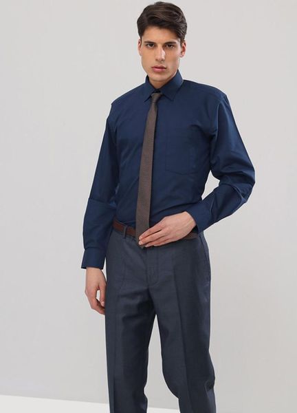 

varetta-wide cut navy blue men's shirt, White;black