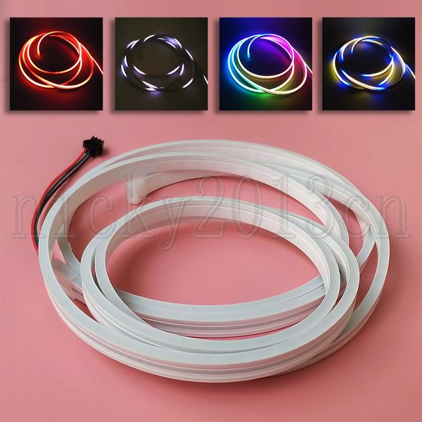 

2m 5v sk6812 3528 rgb led pixel neon sign tube flexible strip light 192leds silica gel flat ip67 waterproof 4mm*10mm addressable individual