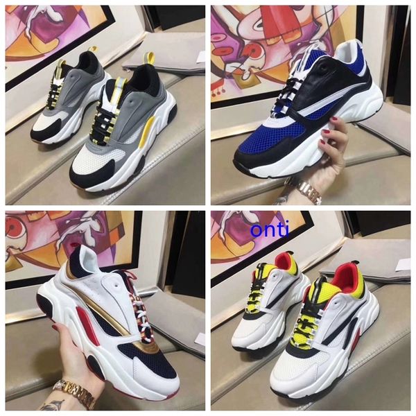 

b22 sneaker calfskin trainers men low casual shoes women flat canvas sneaker patchwork luxury casual sneaker cotton laces, Black