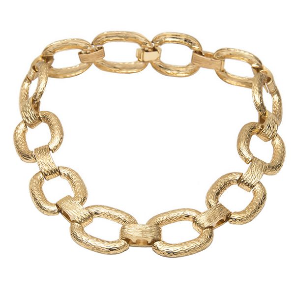 

fashion alloy chain choker necklace geometry connector charm jewelry, Silver