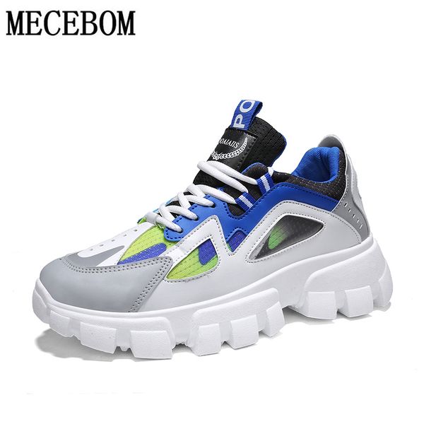 

2019 men's shoes new korean solid color lace-up version breathable dad shoes selling leisure thick bottom non-slip men, Black