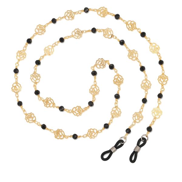 

lady girls eyeglass necklace chain eyewear necklace retainer rose pattern