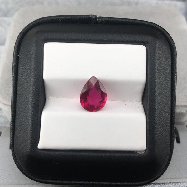 

natural red rubellite for jewelry making,3.49ctpea,pears cut 9mmx12mmx5.2mm,colors bright loose gemstone diy ring mian stone, Black