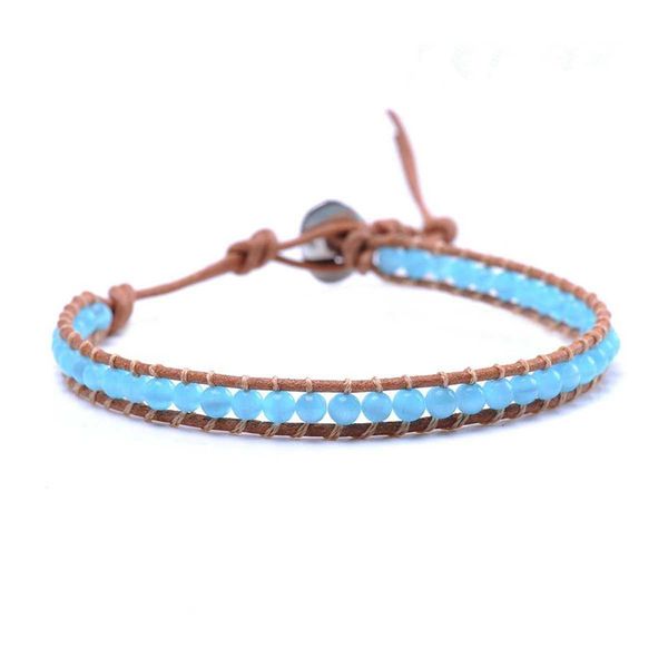 

new 4mm nature stone pink light blue beaded bracelets women's fashion pulseras mujer handwoven howlite bracelet jewelry gift, Golden;silver