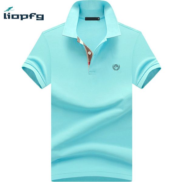 

2018 New Big Size Summer Men Polo Shirt Short Sleeve Cotton Gray Blue Polo Business Casual Men 4xl Polo Top Clothes Wm05