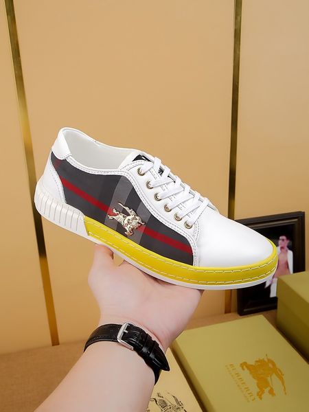 

thick bottom high-end men's shoes spring and summer leisure sports outdoor wild shoes leather small white shoes breathable and lightwei, Red;white