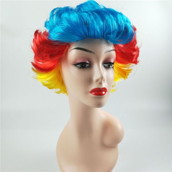 

halloween wigs cosplay party hair wig masquerade ball colorful flip short curly hair wigs props for performance, Black