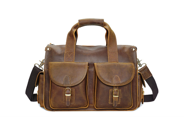 

vintage solid horse leather men breifcase office lapbusiness handbags
