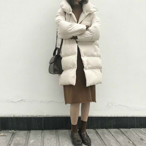 

duck down jacket women winter 2019 outerwear coats female long casual warm down puffer jacket branded, Black