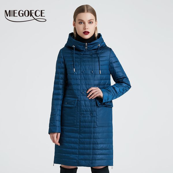 

miegofce 2019 spring autumn women's coat women's fashion windproof jacket with stand up collar jackets new spring design, Black