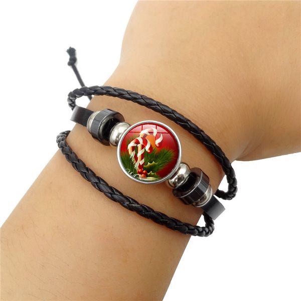 

fashion santa claus time gem cabochon bracelet diy hand knitting vintage bracelet cretive christmas gifts 12style wholesale, Golden;silver