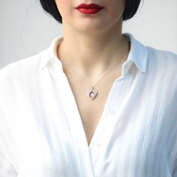 

angel wings charm design turkish handmade 925 sterling silver necklace