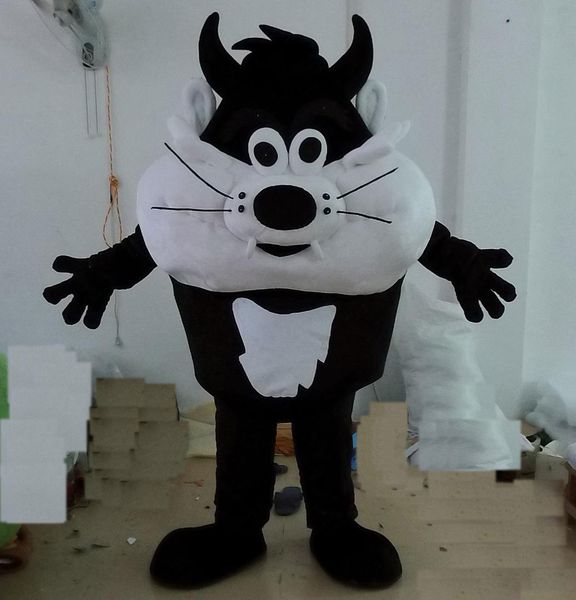 

2018 black and white tasmanian devil mascot costume for to wear, Red;yellow