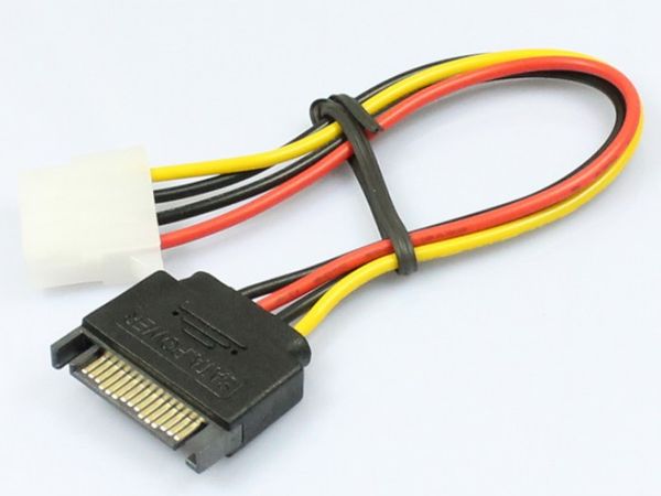 

overmal 15cm 15 sata male to 4 pin molex female ide hdd power hard drive cable