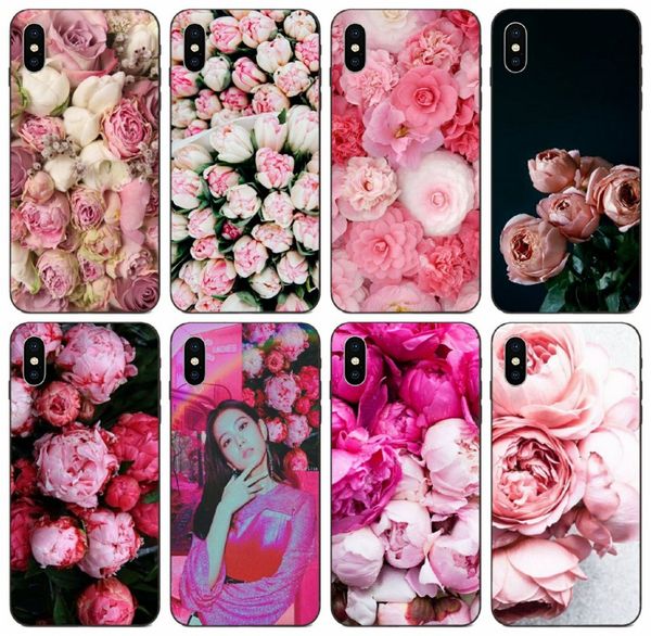 

tongtrade] pink peonies case for apple iphone 11 pro max x xs 8p 7p 6p samsung a30 a40 a50 huawei p20 nova 5i pro lg k4 case
