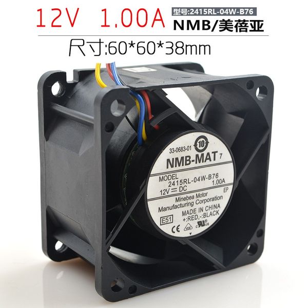 

japan nmb 2415rl-04w-b76 60386cm 12v 1.00a server cooling fan e51
