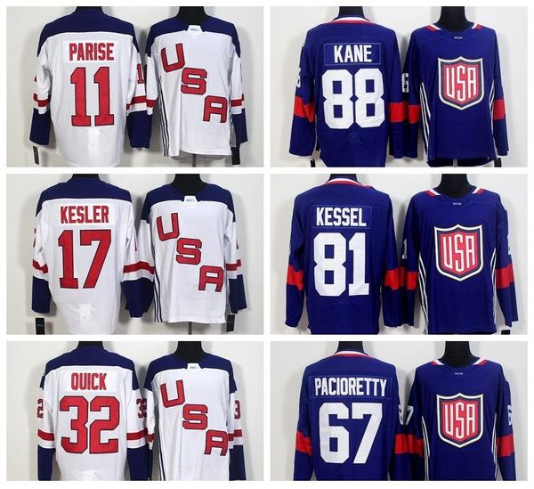 

2016 hockey team usa world cup jerseys blue white 88 patrick kane us jersey 32 jonathan quick 67 max pacioretty 81 phil kessel 30 ben bishop, Black;red