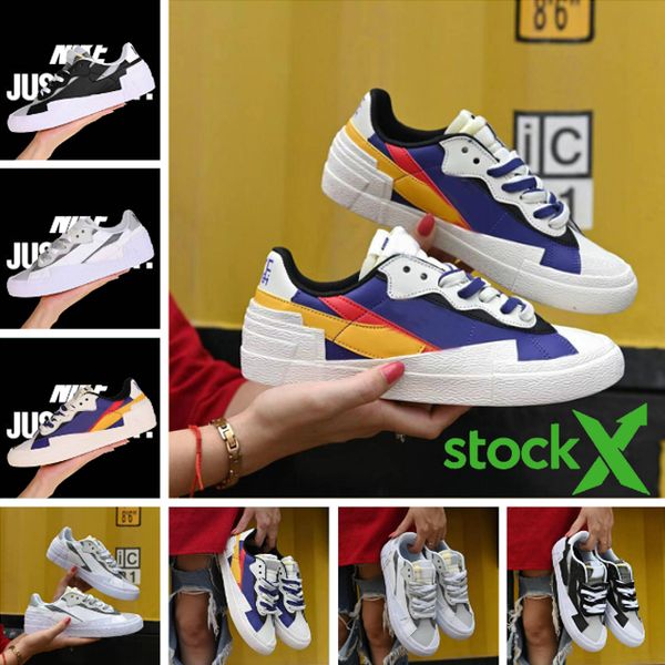 

wholesale authentic sacai x mid blazer yellow varsity red maize white blue men basketball shoes sports sneakers