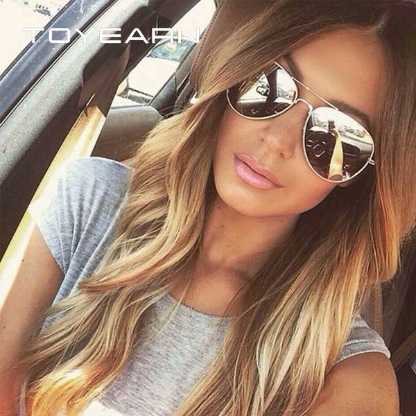

toyearn vintage classic brand designer men's pilot sunglasses women men driving uv400 mirror sun glasses female oculos de sol, White;black