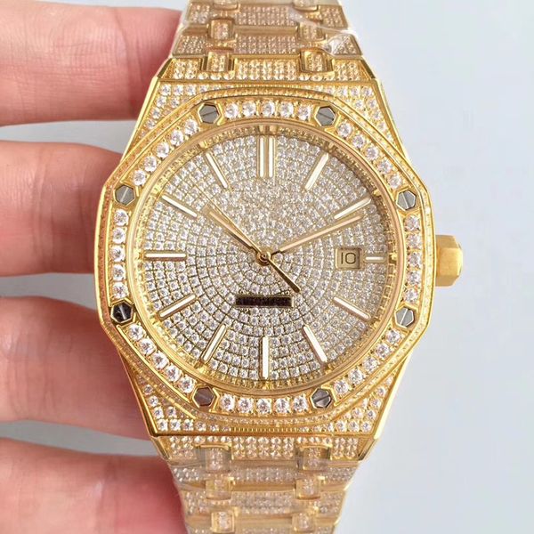 

jf designer watches 15400.or cal.3120 ultra-thin automatic mechanical men's watch 41mm diamond watch watch luxury mens watches men watc, Slivery;brown