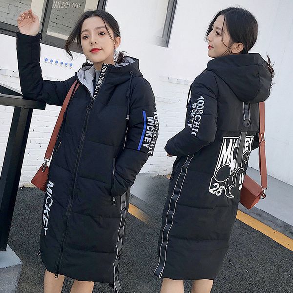 

2017 winter new style korean-style mid-length fashion store owner-style cold down jacket cotton-padded clothes women's fashion, Blue;black