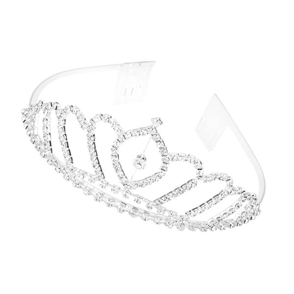 

bride bridesmaids tiara rhinestone crown with comb, Silver