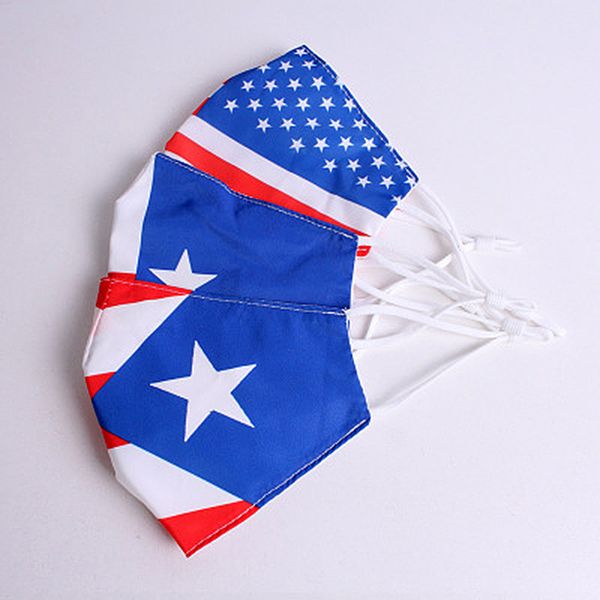 

3 styles printing flag mask for men women sports riding anti-dust sunscreen breathable washable cotton mask