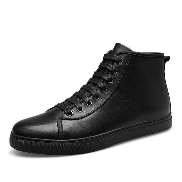 

new arrival winter add fur men boots handsome comfortable fashion genuine leather boots autumn size 37-48, Black