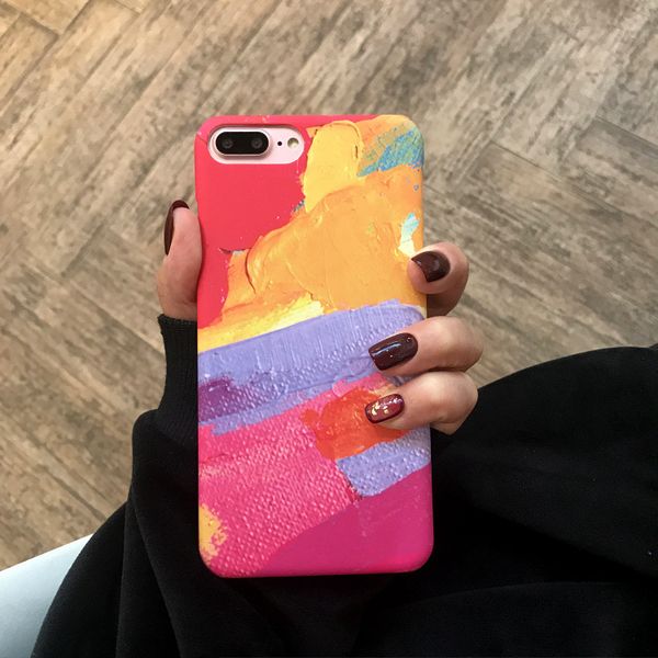 

creative ins watercolor graffiti painting for apple x mobile phone case iphone7plus/8/6s hard shell