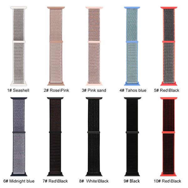 

For apple iwatch wri tband replacement watchband for iwatch 44mm 38mm 42mm 40mm watch band oft nylon port loop replacement with opp bag