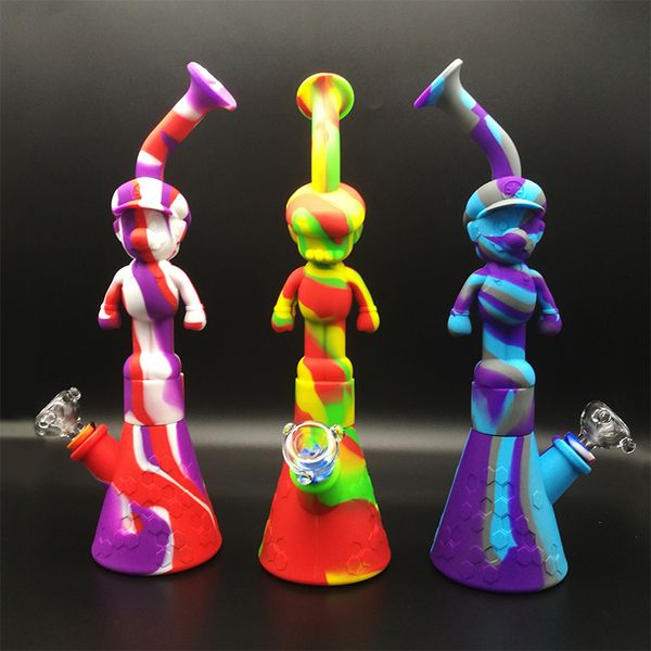 

силиконовые бом Мультфильм характер кальян небьющиеся силиконовый бом бом стакан курить стакан воды трубное соединение стеклянная чаша SB-017