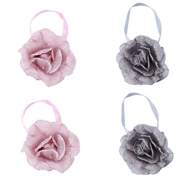 

4x 3d rose flower curtain tieback clips buckle for home window
