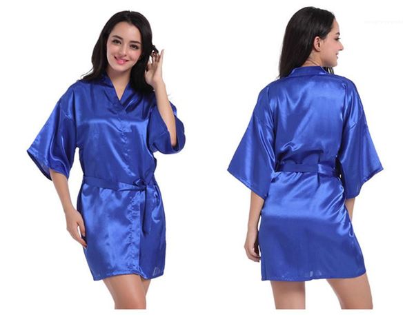 

female sleepwear fashion panelled loose ladies underwear with sashes summer pure color women robes casual designer v neck, Black;red