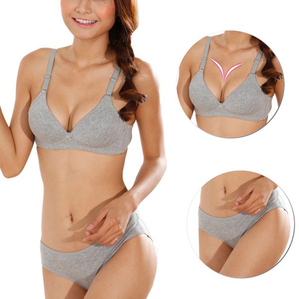 

women bra sets lingerie girls lady's no rims glossy bras underwear push-up padded cotton brassiere + panties, Red;black