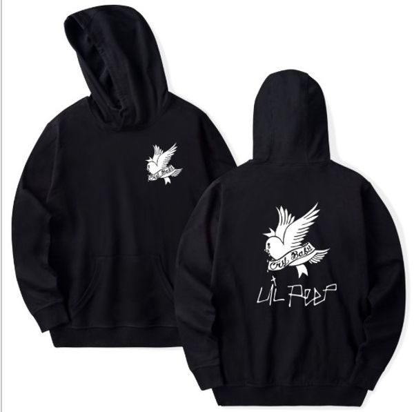 

mens hoodies street fashion style lil peep loose fleece hooded male sweater multi color casual printing hoodies, Black