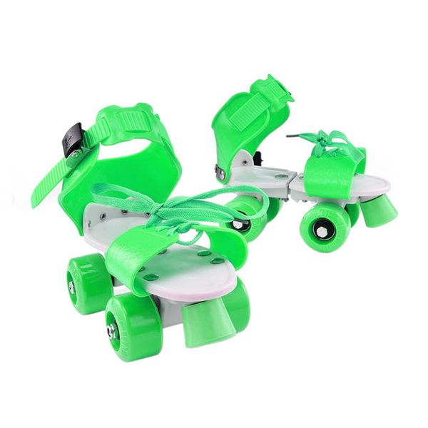 

girl boy portable outdoor gift kids wear resistant double row children abs adjustable roller skate shoes non slip four wheel